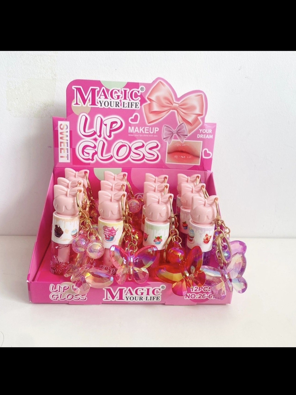 💋6 X $15 💋Magic Your Life Pink Lip Gloss Keychain